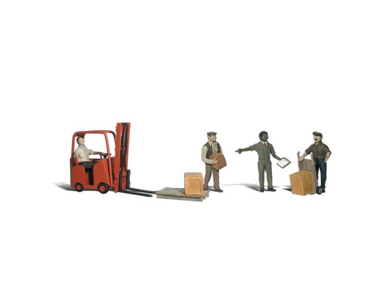 Woodland Scenics Figuren Spur N Arbeiter mit Gabelstapler WA2192
