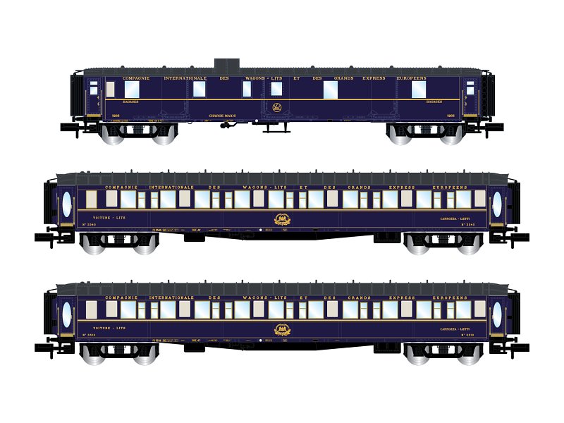 Arnold Personenwagen-Set CIWL Reisezugwagen Train Bleu 3-teilig Epoche III HN4402