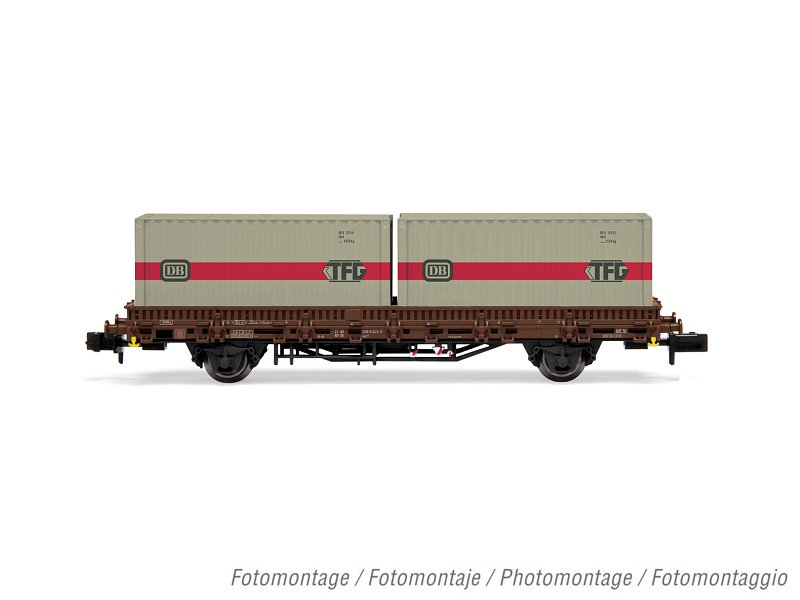 Arnold Güterwagen DB Flachwagen mit Container Ep.: IV HN6566