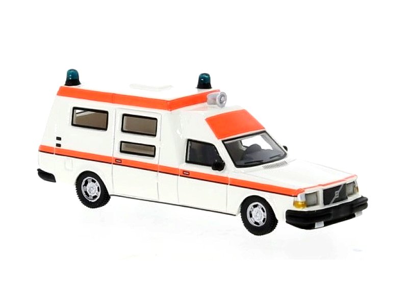 BOS H0 Volvo 265 Krankenwagen DDR weiß / hellorange 87716