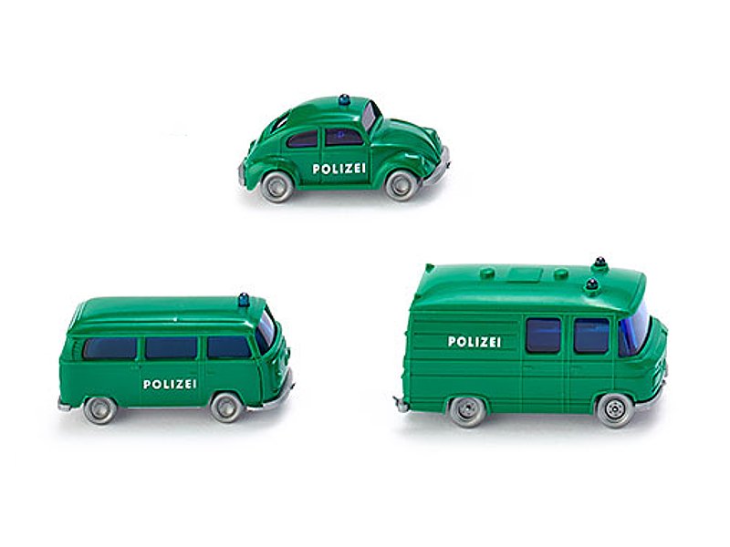 Wiking VW Käfer , VW T2 , MB 508 D Polizei Spur N 1:160
