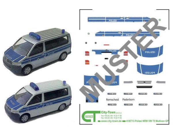Polizeidecal Bus blau Spur N 1:160