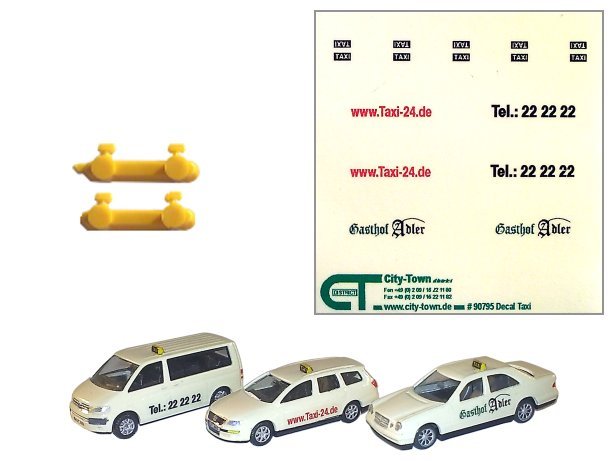 Taxi Umrüst - Kit  Decal + 4 Schilder