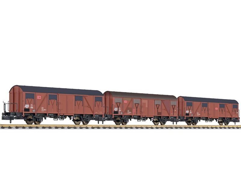 Liliput Set gedeckte Güterwagen Bauart Gos-uv245 DB AG Ep. V L260136