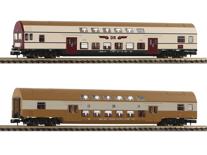 Fleischmann N Doppelstockwagen-Set DR Set m. Steuerwagen 2-tlg. „Senf“-Farbton 6260074