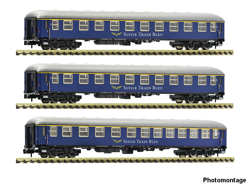 Fleischmann N Schnellzugwagen-Set 1 Suisse Train Bleu Epoche VI 3-teilig 6260078