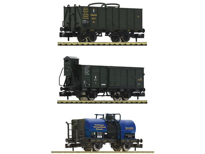 Fleischmann N Güterwagen-Set K.Bay.Sts.B. Epoche I, 3-teilig 809005