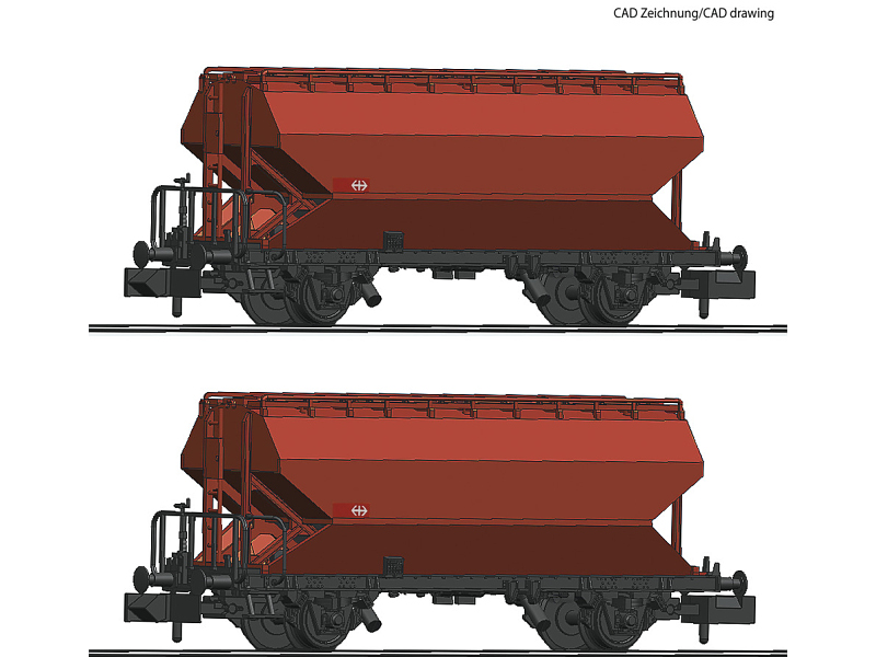 Fleischmann N Güterwagen Getreidesilowagen SBB Epoche IV - V, 2-teilig 830312