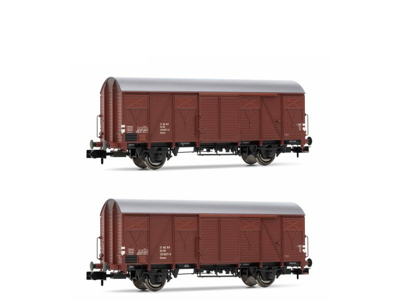 Arnold gedeckte Güterwagen Gs mit Bretterwänden DR 2-teilig HN6521