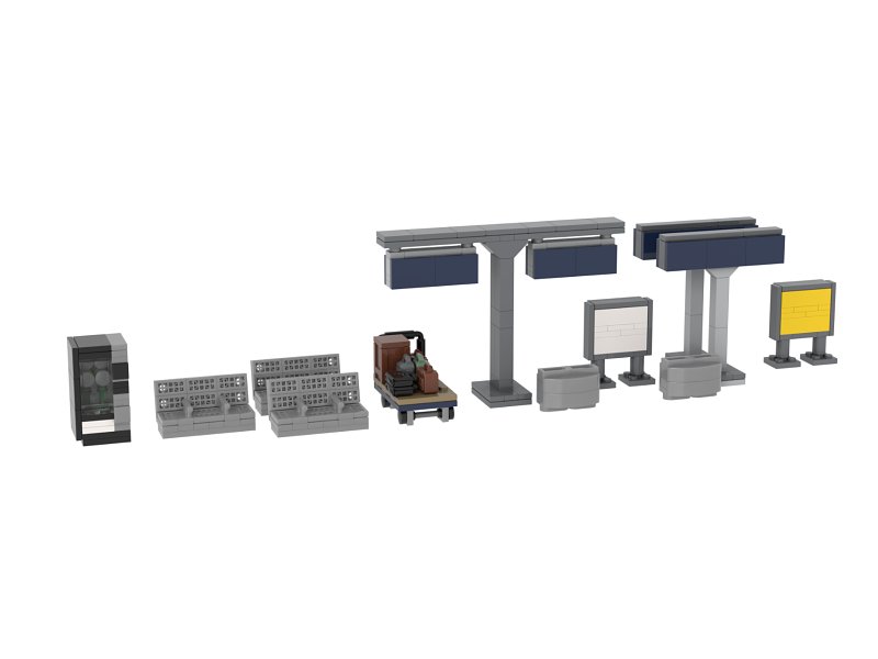 Stone Heap Bausteineset DB Bahnsteig Mobilar und Zubehör 356 Teile SH-3032